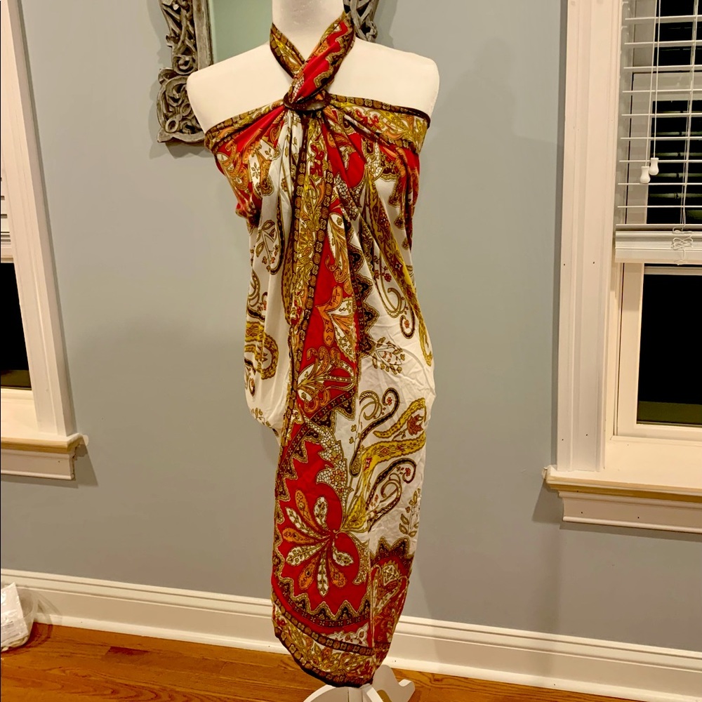 Talbot’s Wrap Cover Up Multi Use Pink/Yellow/Brown